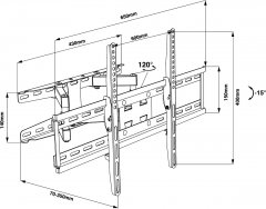 Настенное крепление Walfix R-514B 26-55", (35 кг), наклон-поворот