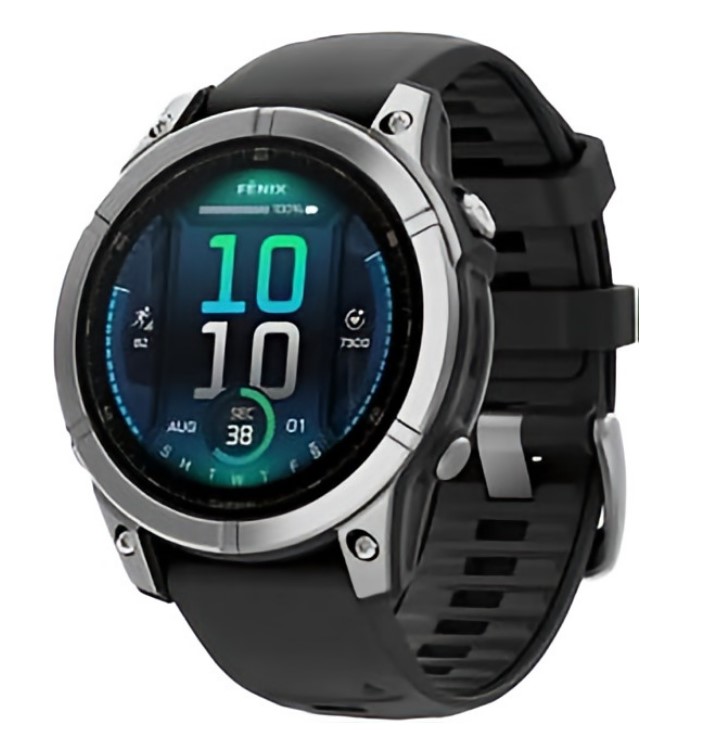 Смарт-часы Garmin Fenix E 47mm AMOLED Stainless Steel with Black Silicone Band (010-03025-02/00)