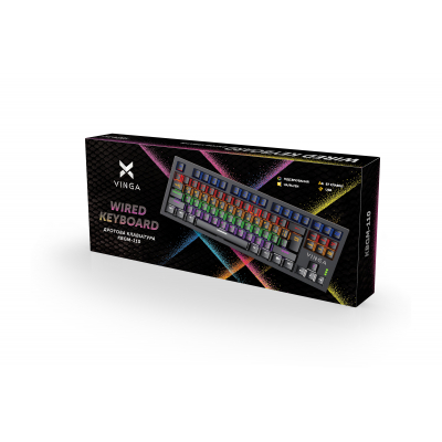 Клавіатура Vinga KBGM-110 RGB 87 key, механічна Blue Switch, USB, Black