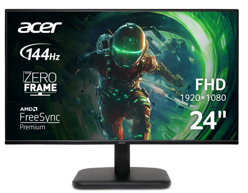 23.8" Монітор Acer EK241YP6BI (FHD, IPS, 144Hz, HDMI, VGA)