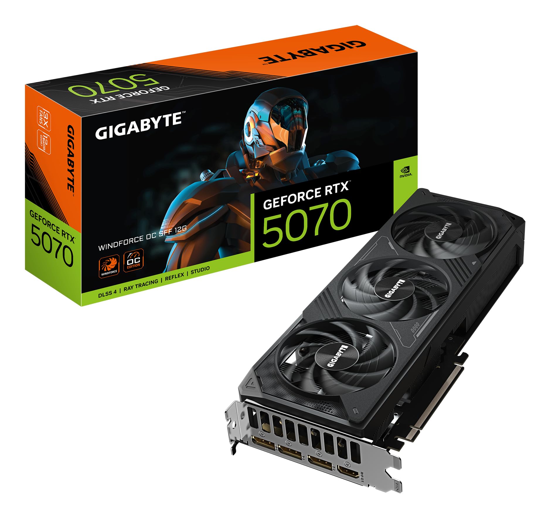Відеоадаптер RTX5070 12GB GDDR6 192bit Gigabyte Windforce OC (GV-N5070WF3OC-12GD)