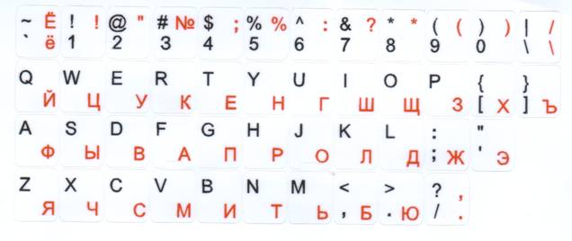 Наклейки на клавіатуру (прозорі, не стираються, сірі) 