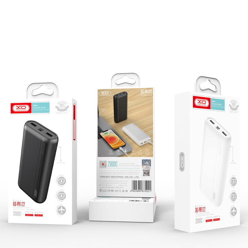Портативні акумулятори (Power Bank) XO-PR122 20000mAh 10W