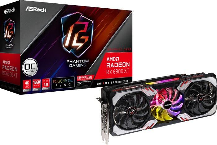 Відеоадаптер ATI Radeon RX 6900 XT 16GB GDDR6 (256Bit) ASRock Phantom Gaming D OC (90-GA2DZZ-00UANF)