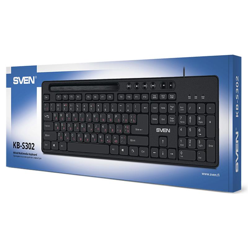 Клавіатура Sven KB-S302, Black, USB (00600211)