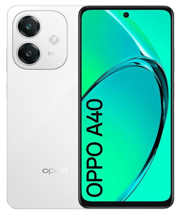 Мобільний телефон OPPO A40 Starlight White, 6.5", Qualcomm Snapdragon 6s Gen 1 (2.2 ГГц), 6 ГБ, 128 ГБ, 2 Sim