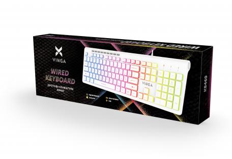 Клавіатура VINGA KB-460, USB, White