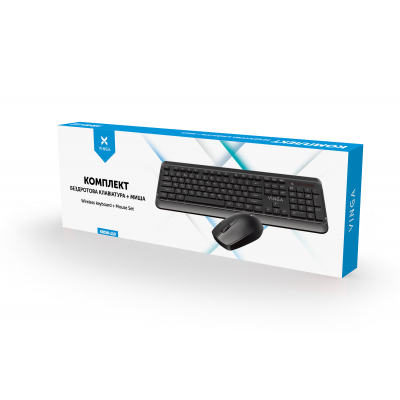 Клавіатура VINGA KBSW-110, USB, Wireless Keyboard + Mouse, Black