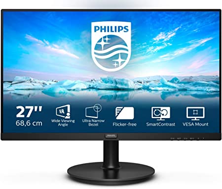 27" Монітор Philips 271V8L/00, (FHD, VA, 75 Hz, HDMI, VGA)