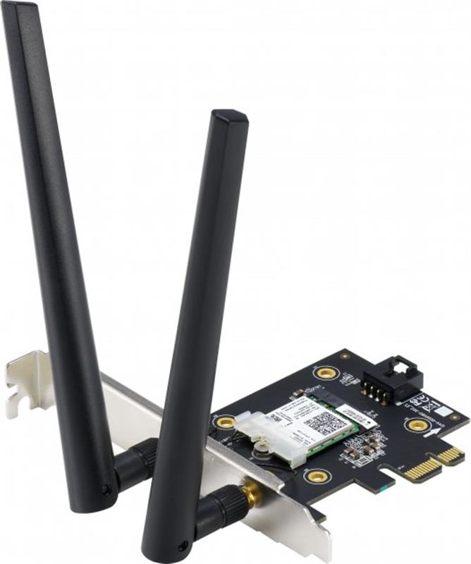 Обладнання Wi-Fi Adapter Asus PCE-AX1800 (AX1800, Bluetooth 5.2, WPA3, MU-MIMO, 2 зовнішніх антени), PCI-E