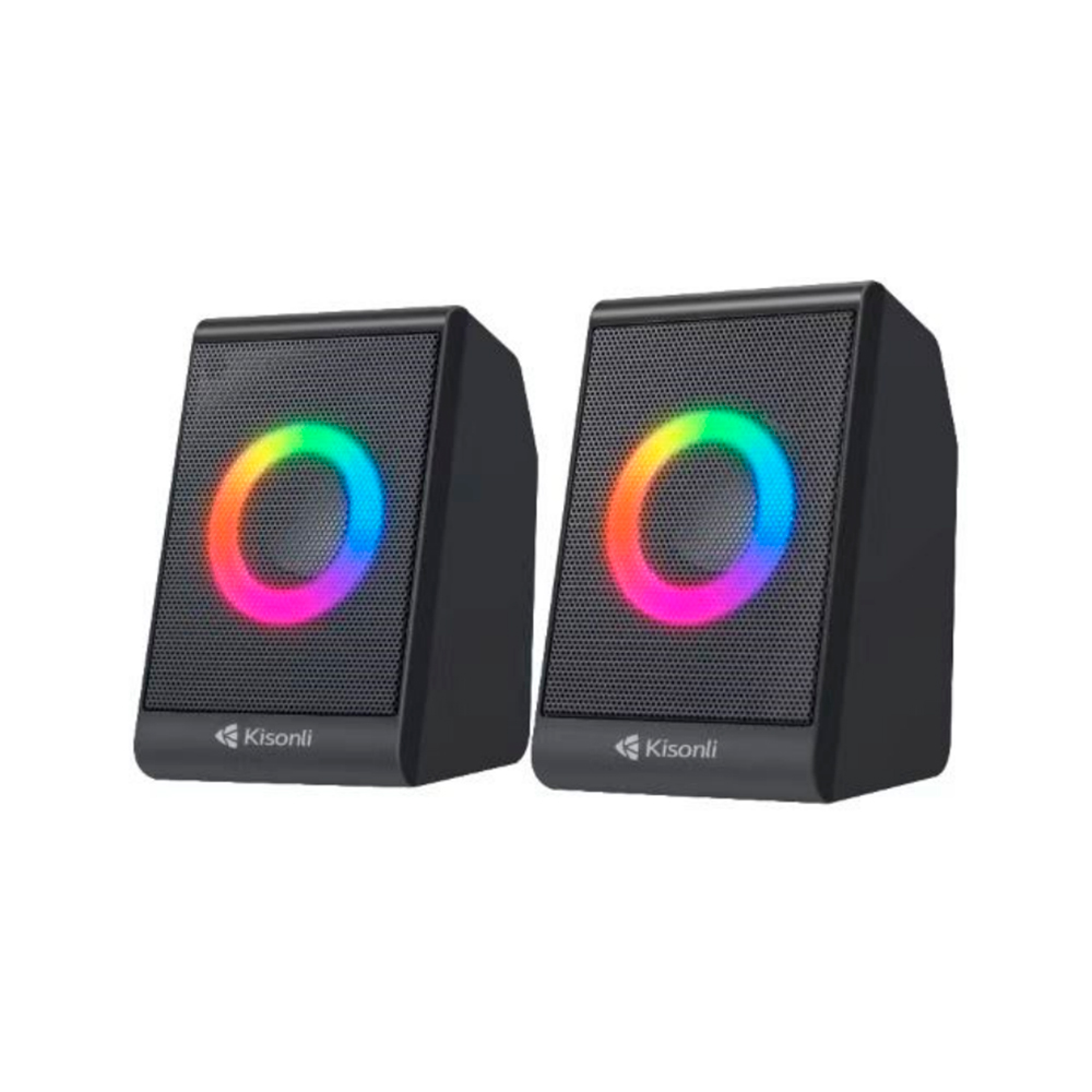 Колонки Kisonli X12, 2x3,0W, RGB, Black, USB (X12)