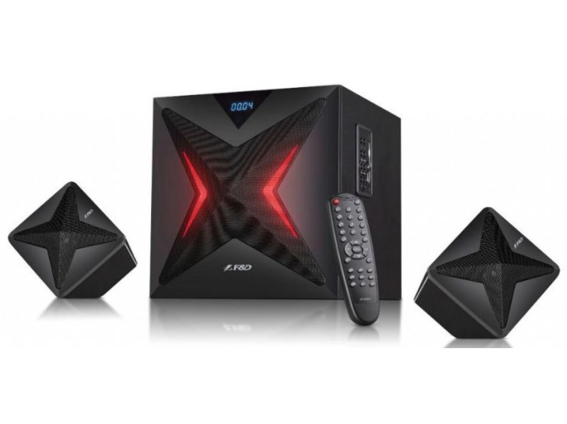 Колонки F&D F550X, система 2.1, Колонки 2 x 14 Вт, Сабвуфер 28 Вт, black