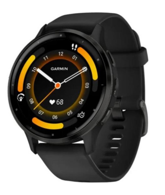 Смарт-часы Garmin Venu 3 Slate Stainless Steel Bezel with Black Case and Silicone Band (010-02784-01/51/41)