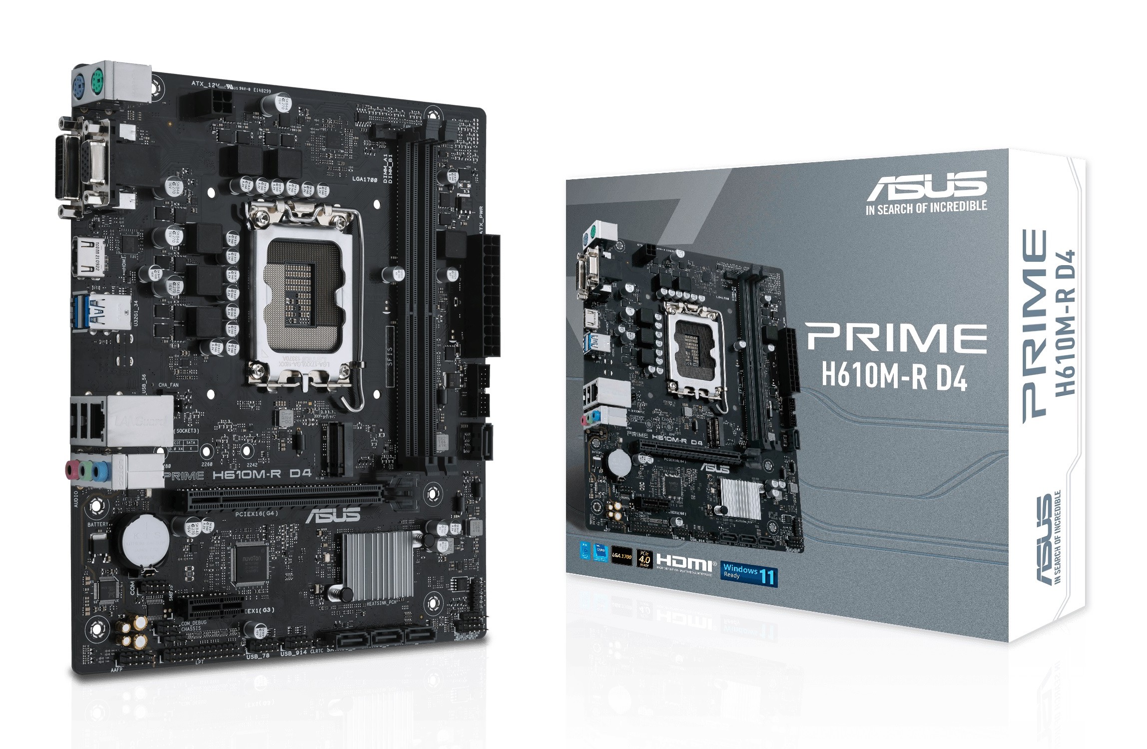 Материнська плата Asus Prime H610M-R D4-SI (s1700, Intel H610, PCI-Ex16) 