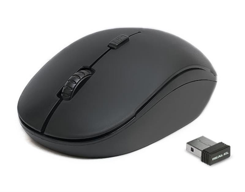 Мишка REAL-EL RM-301, Black, Wireless (EL123200022)