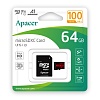 Флеш память microSD 64GB Apacer (Class 10) UHS-I + SD adapter (AP64GMCSX10UB-R)