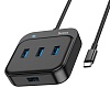 Контролер USB Hub, 4 порта, Hoco HB31 Type-C