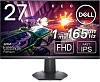 27" Монітор Dell G2722HS (FHD, IPS, 165 Hz, 2x HDMI, DP, AMD FreeSync Premium, NVIDIA G-Sync) Black (210-BDPO)