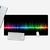 Килимок для мишки Colorful sound waves 300*800мм, 3мм, прошитий, Black, Пакет