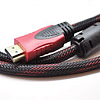 Кабель для монітора HDMI - HDMI, 3 м, v1.4, 2 феррита, обплетення, круглий, пакет (YT-HDMI(M)/(M)NY/RD-3.0m)