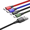 Кабель USB Baseus 4 in 1 (Micro, 2x Type-C, Lighting) (CA1T4-B01)