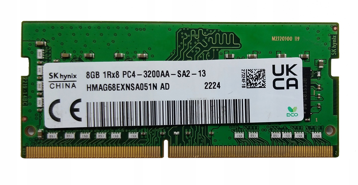 Купить Модуль пам'яті SoDDR 4 8GB 3200 MHz 1.2v Hynix (HMAG68EXNSA051N...
